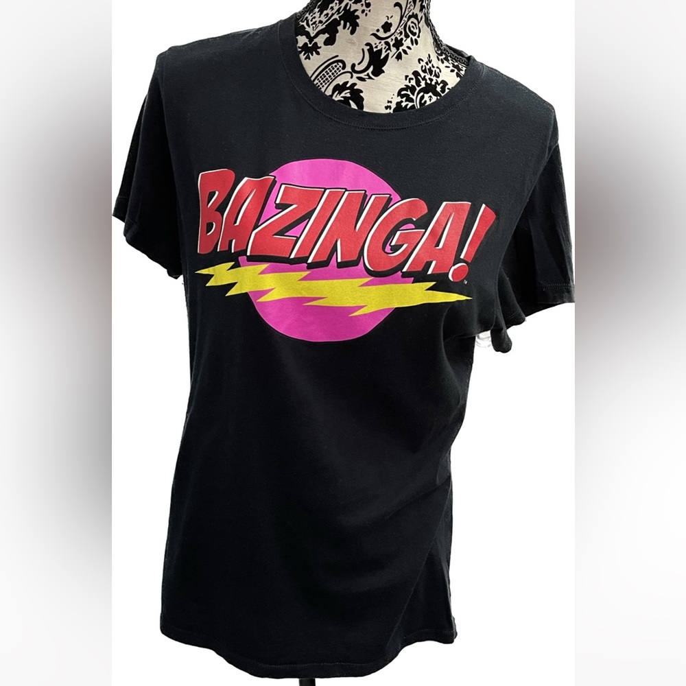 “BAZINGA” Black Graphic T-shirt   Size XL